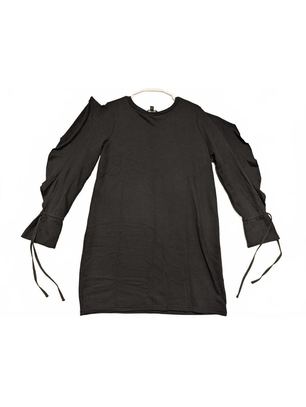Project Runway Long Sleeve Tie Cuff Dress Black Womens XL